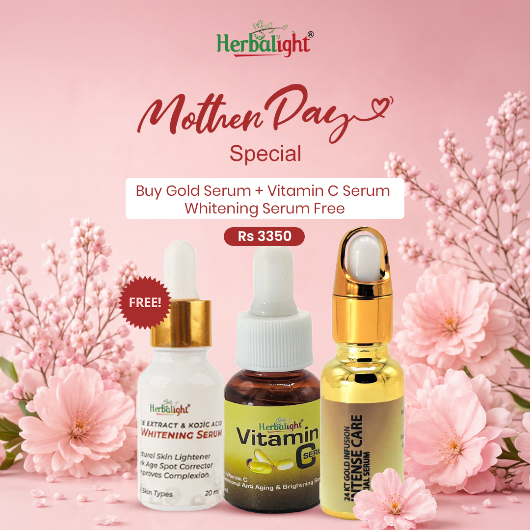 buy gold serum + vitamin C serum and get whitening serum free