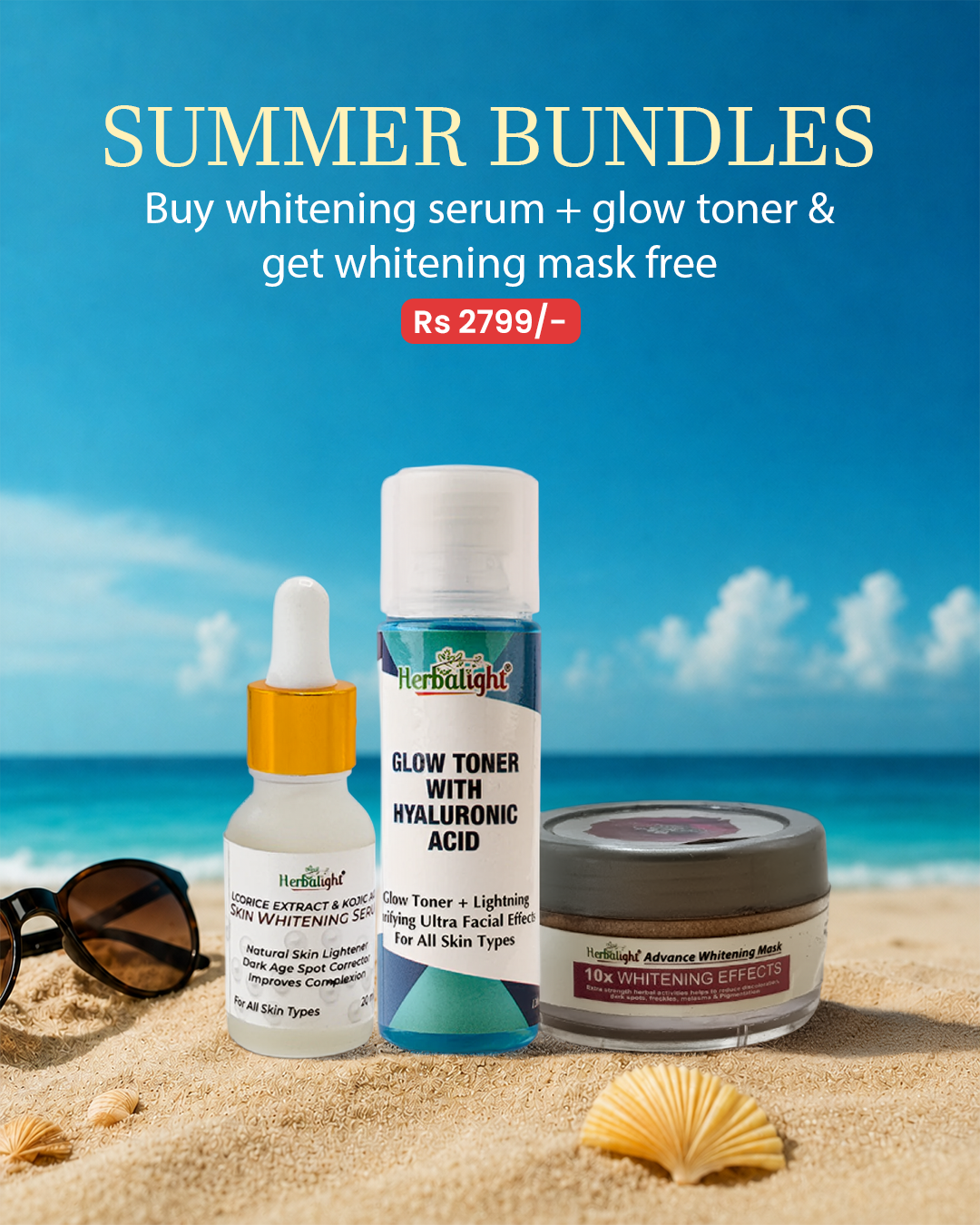 buy whitening serum + glow toner & get whitening mask free