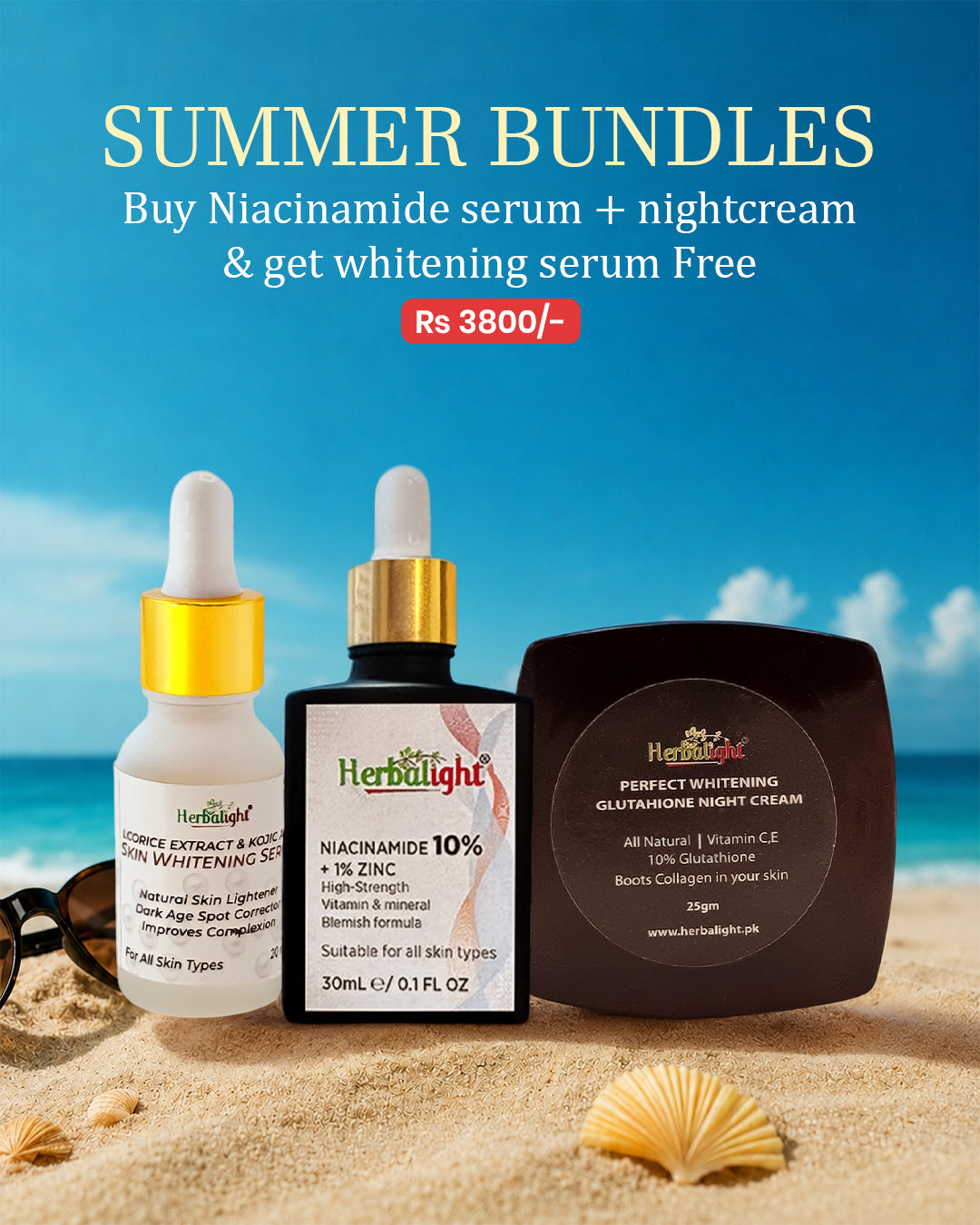 Buy Niacinamide serum + nightcream & get whitening serum Free