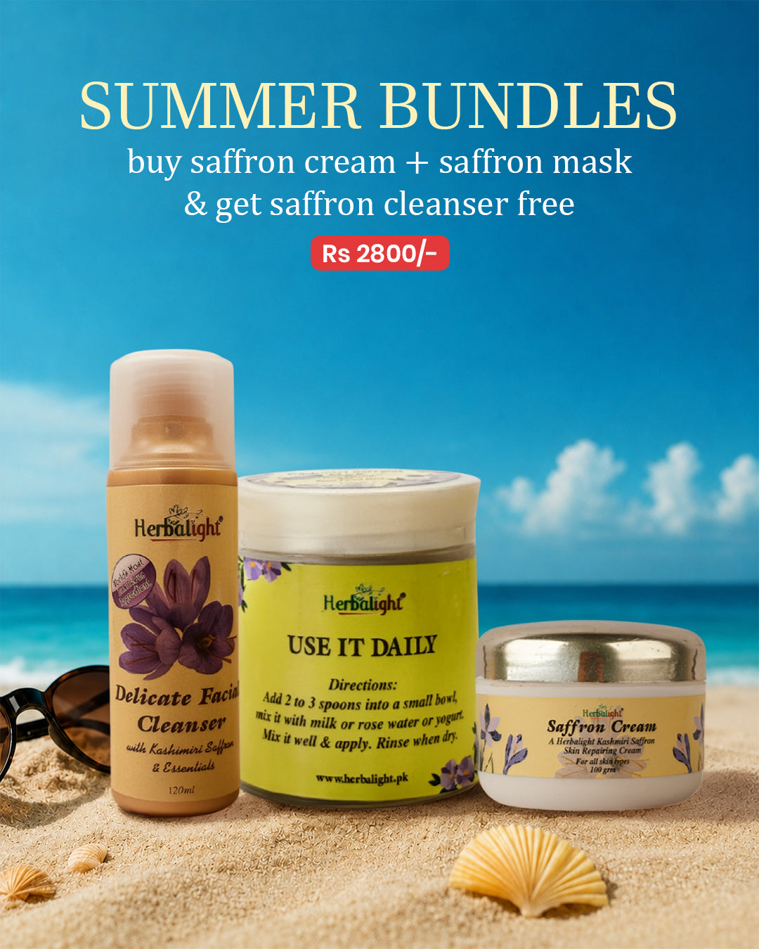 ⁠buy saffron cream + saffron mask & get saffron cleanser free