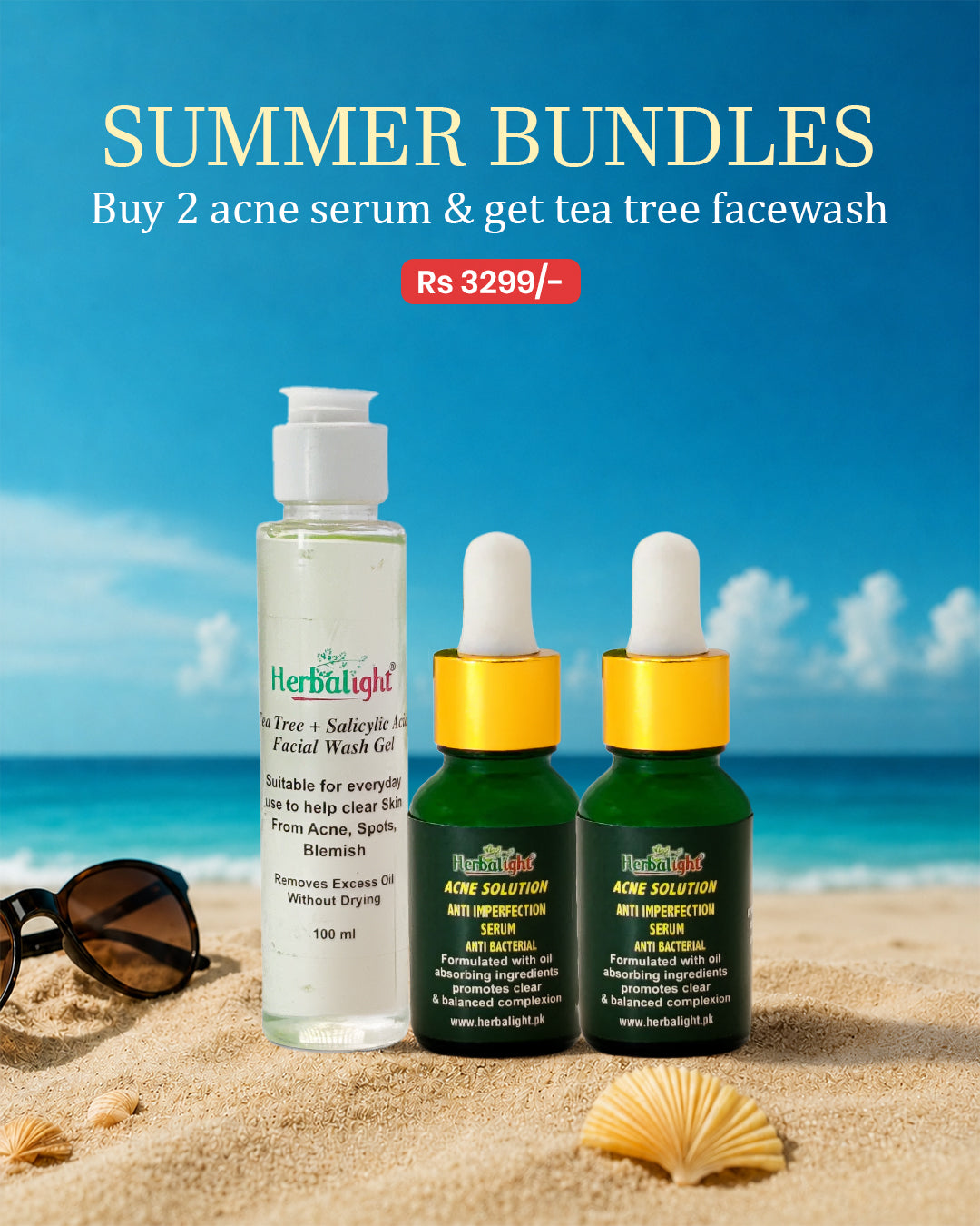 Buy 2 acne serum & get tea tree facewash