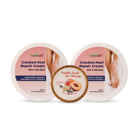 2 x Heel Repair Cream (FREE - Vanilla peach Lip Therapy)